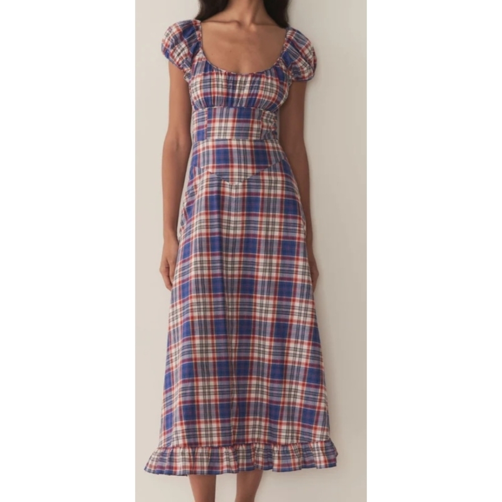 Doen Ramona Dress in Cote D'azur Plaid, XS